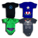 EDITHLICEA Disfraces para Bebe Pañalero de Superheroes Ropa para Bebe para NIiño Hulk Capitan America Iron Man Thor 4 Piezas
