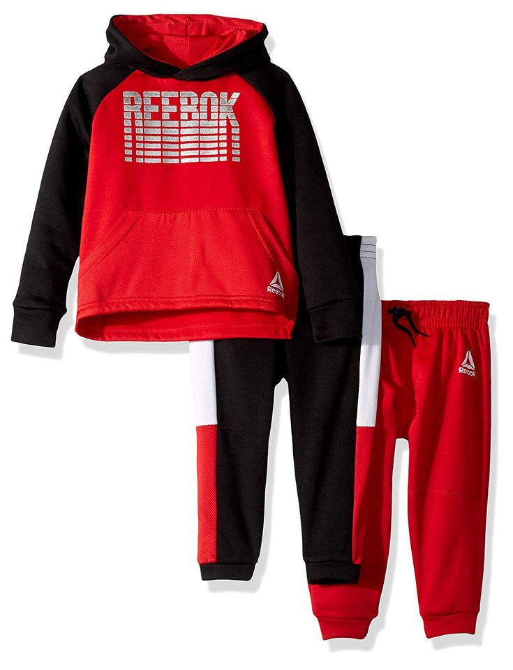 Reebok - Sudadera con Capucha y Pantalones de chándal para niño (3 Piezas)