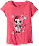 L.O.L. Surprise! Big Girls' Glee Club Rocker Short Sleeve T-Shirt, Hot Pink, M-8/10