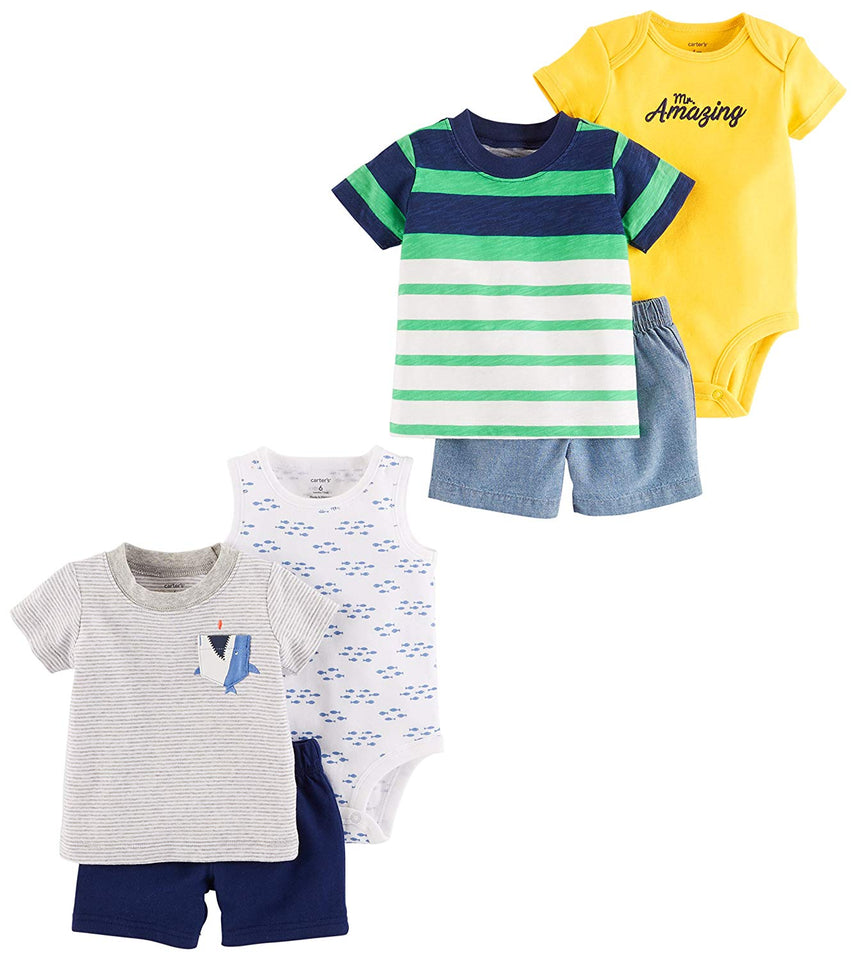 Carter's Baby - Conjunto de 6 Piezas de Playera y Pantalones Cortos