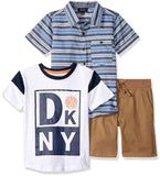 DKNY - Conjunto de Playera y pantalón Corto de Sarga para niños