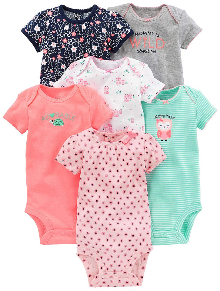 Simple Joys por Carter 's Girls' Paquete de 6 Overol de Manga Corta