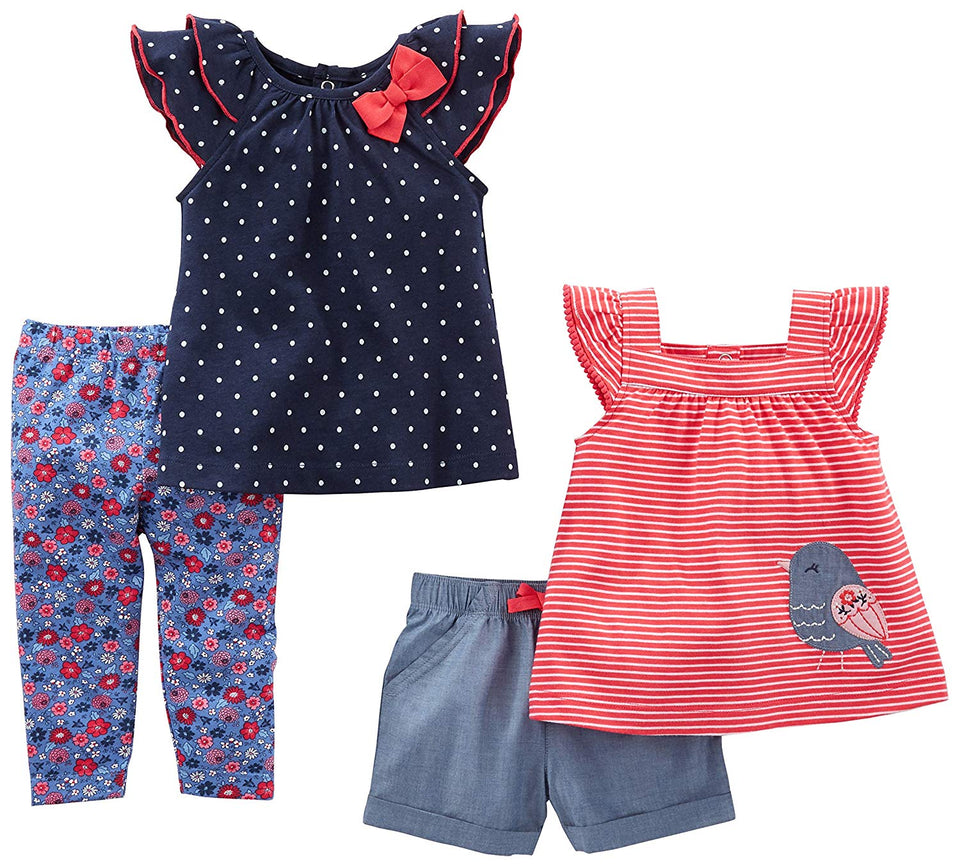 Simple Joys por Carter's Baby Girls 'Infant 4 Piezas Playwear Set